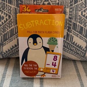 🏖️2/$5🏖️Subtraction Pull-Tab Math Flash Cards, complete